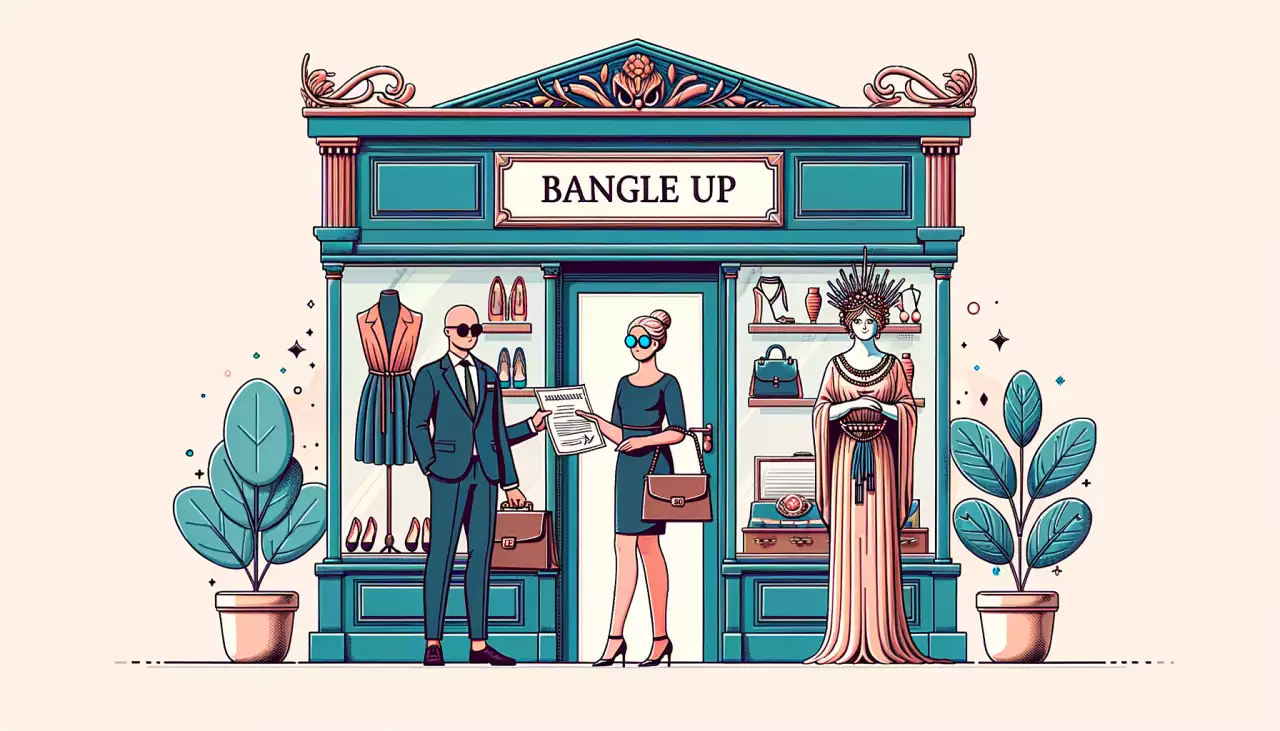 Magasin Bangle Up, reprise par Emmanuel VENOT avec Finaïva, mode, accessoires, transaction réussie.