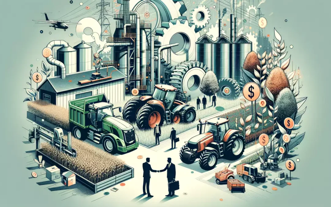 Commerce matériel agricole, financement, défis du secteur, diversification, normes techniques, succès stratégique.