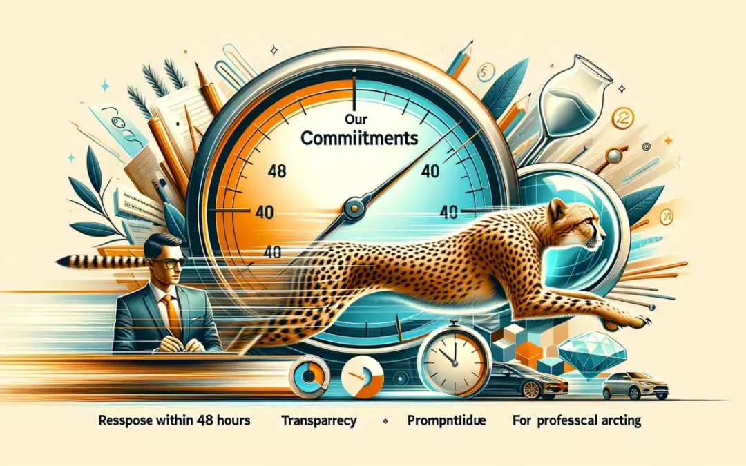 Engagements professionnels rapides : réponse en 48h, transparence et promptitude garanties.