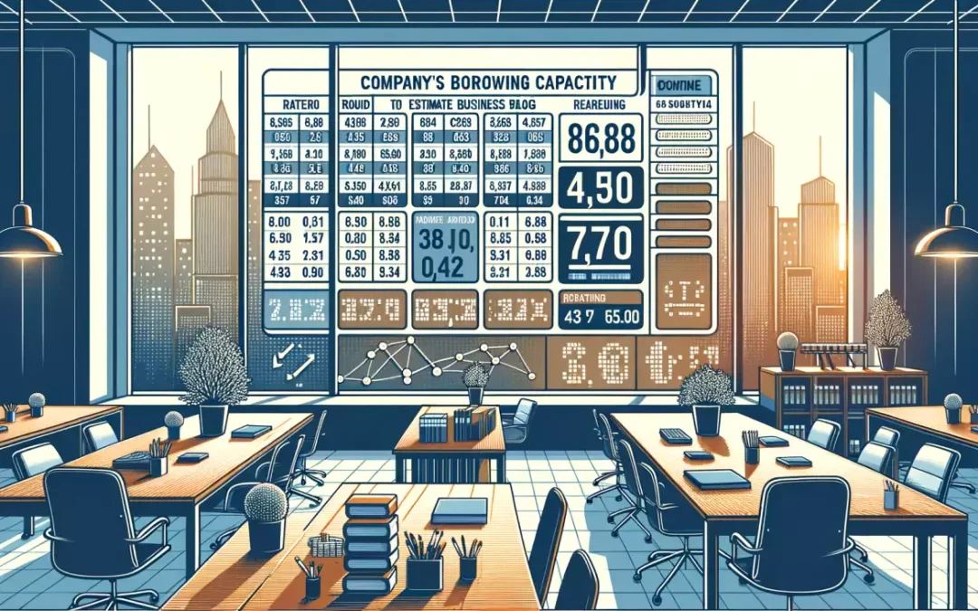 Grille des ratios CCEF pour estimer capacité d'emprunt des entreprises, bureau moderne.