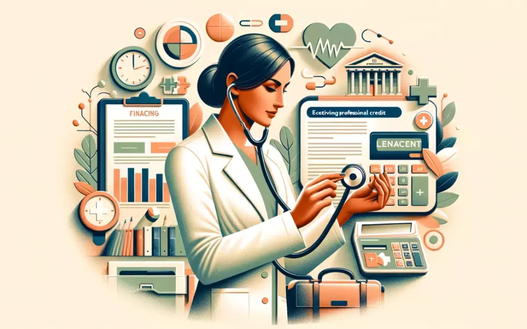 Médecin explorant options de crédit professionnel pour améliorer cabinet médical et services.