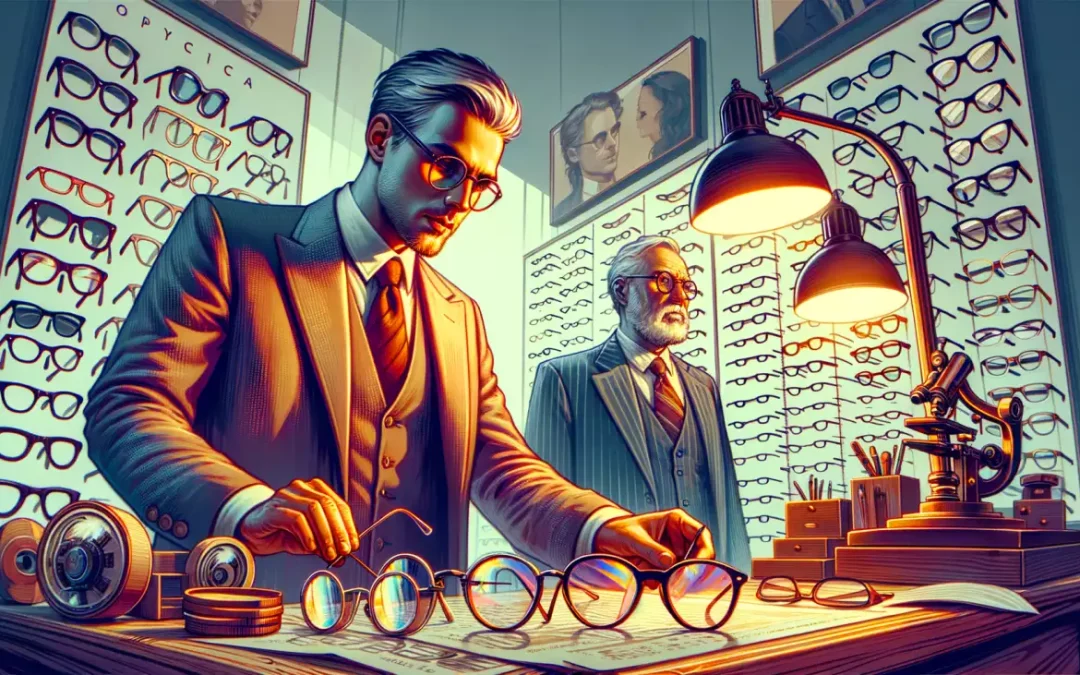 Opticien préparant un prêt professionnel pour l'ouverture d’un magasin d'optique.