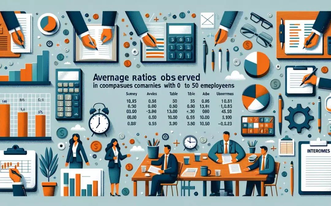 Tableau des ratios financiers moyens pour entreprises de 0 à 50 salariés.